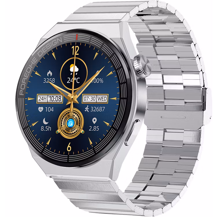 Porodo_Zebro_Smart_Watch_Silver_dial__Grey_Silicon_Strap__Silver_Metal_starp_Silver_3